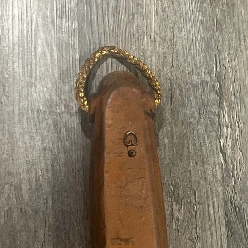Large Hand-Carved Wooden Spoon - Brown
